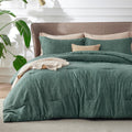 Bedsure King Size Comforter Set - Emerald Green King Comforter Set, Soft Bedding For All Seasons, Cationic Dyed Bedding Set, 3 P