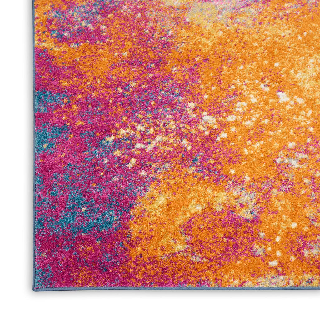 Nourison Passion Sunburst 2'2'' X 10' Area-Rug, Modern, Abstract, Easy-Cleaning, Non Shedding, Bed Room, Living Room, Dining Roo