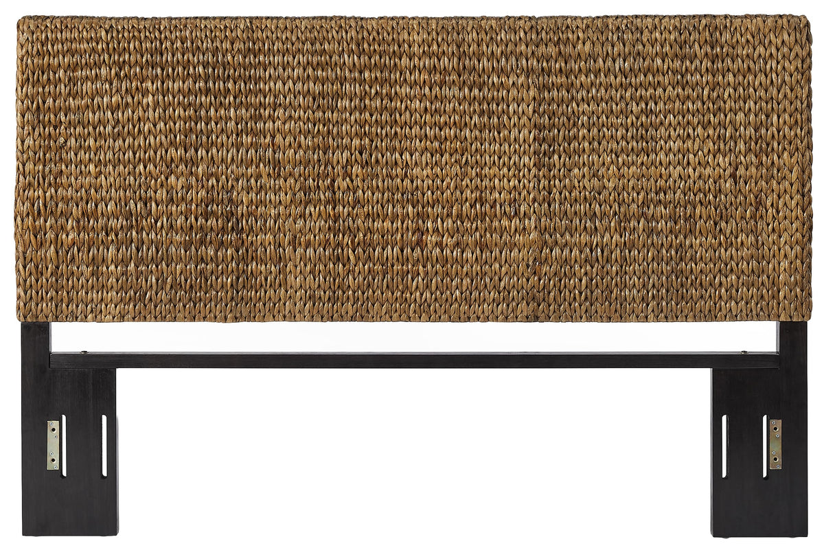 Crosley Furniture Edgewater Boho Natural Fiber Handwoven Rattan Headboard for King Size Bed, Seagrass, King