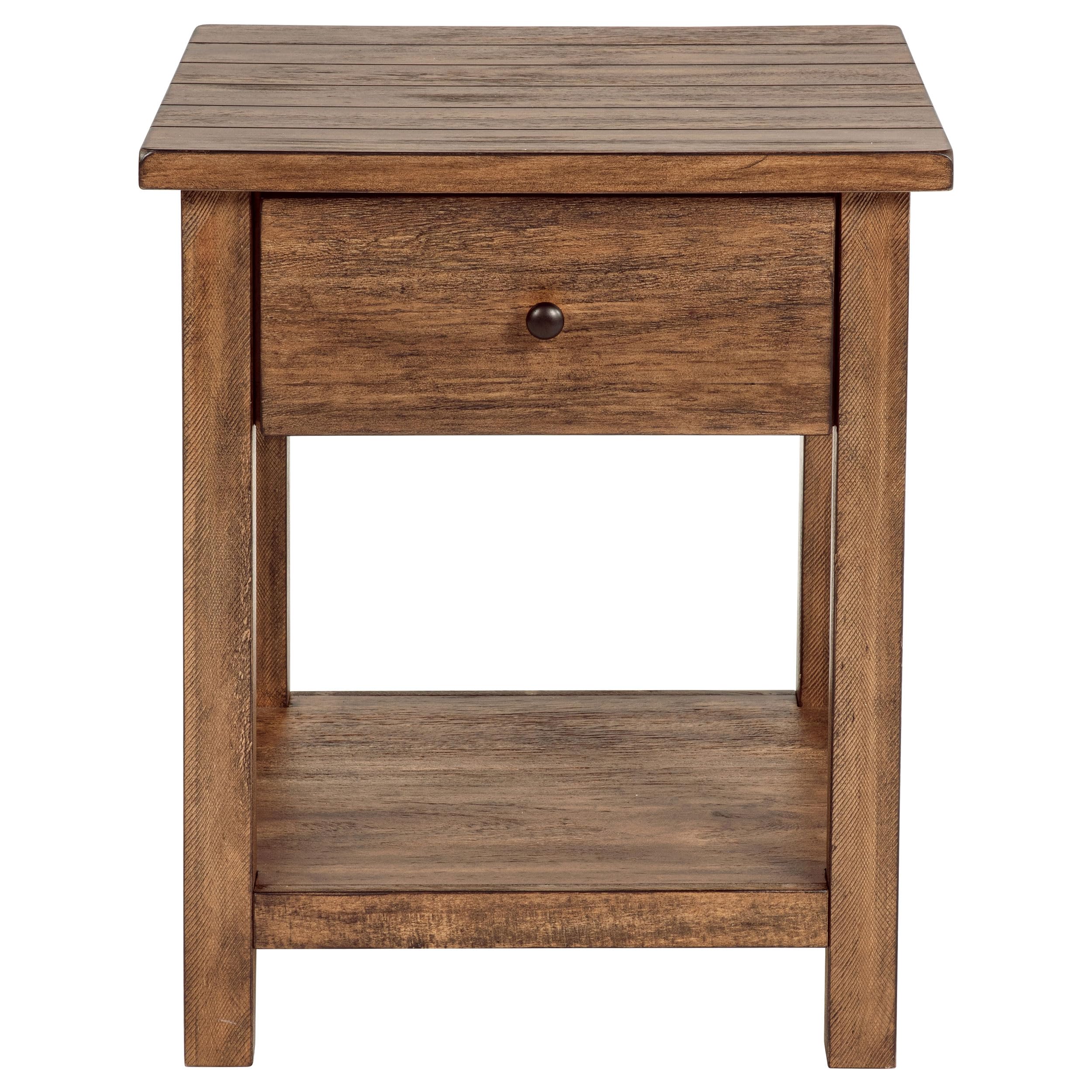 Coaster Home Furnishings Payne 1-Drawer Wood End Table with Shelf Distressed Brown