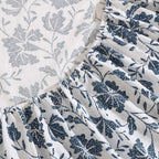 Eddie Bauer - King Sheet Set, Premium Cotton Percale Bedding Set, Floral Home Decor, Oeko-Tex Certified (Woodblock Floral Blue, King)