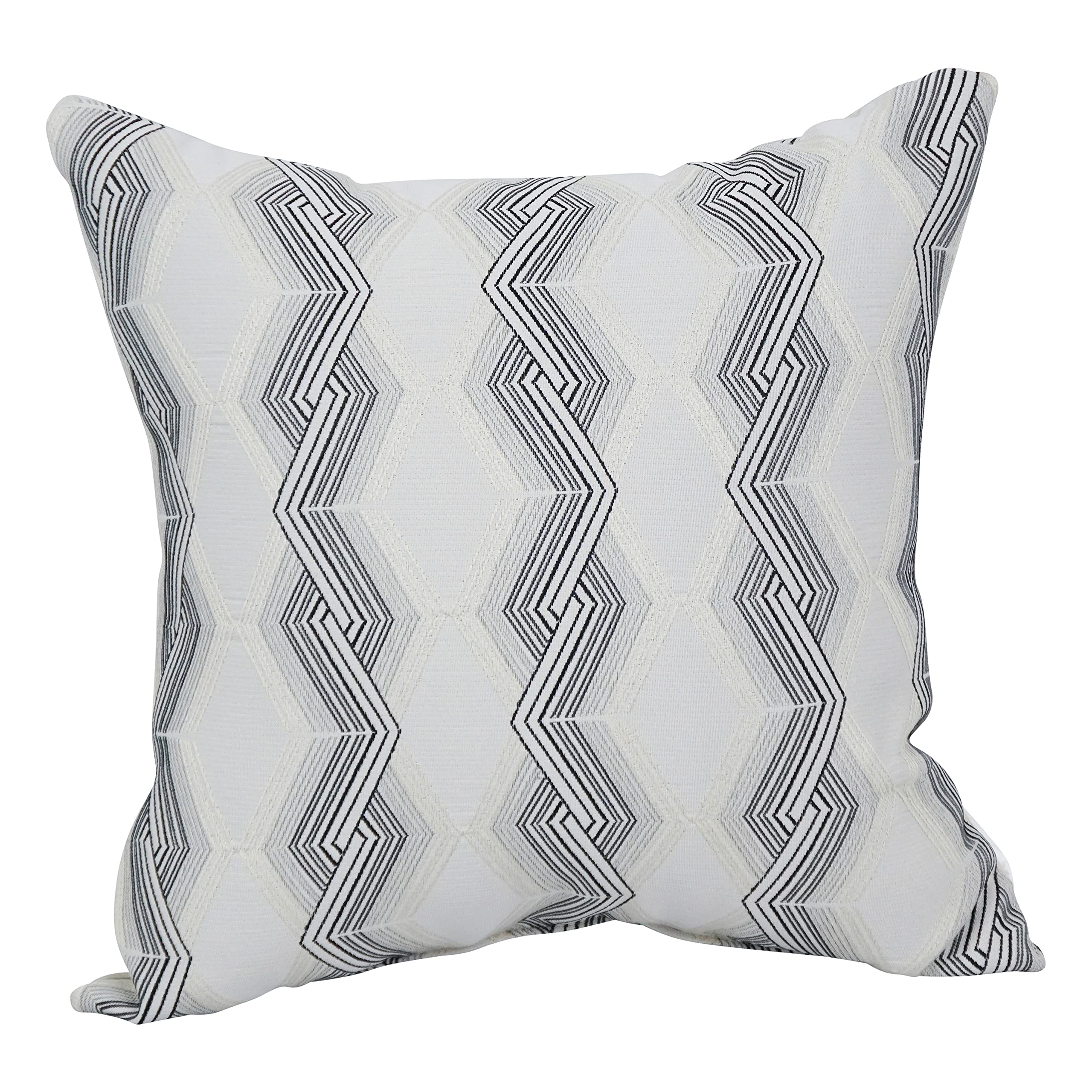 Blazing Needles Square Polyester Jacquard Throw Pillows, 17&quot;, Zae Granit 4 Count