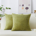 Home Brilliant Throw Pillow Covers 20X20 Inch Solid Supersoft Corduroy Stripes Square Throw Pillow Cushion Covers Decorative, 50