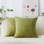 Home Brilliant Throw Pillow Covers 20X20 Inch Solid Supersoft Corduroy Stripes Square Throw Pillow Cushion Covers Decorative, 50