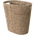 StorageWorks Wicker Waste Basket, Wicker Trash Basket with Built-in Handles, Handwoven Seagrass Trash Can, Wicker Garbage Can fo