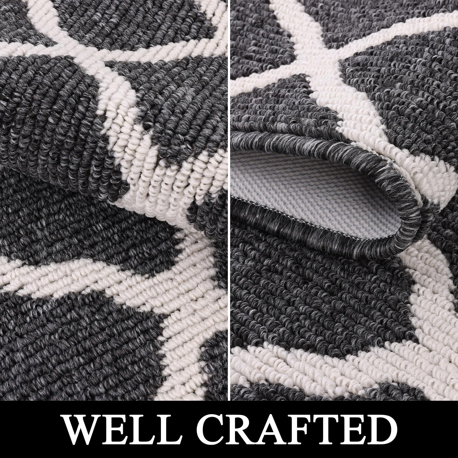 Shacos Black Runner Rug 2X8 Ft Washable Entryway Runner Rugs Non Slip Rubber Backing Hallway Rug Runner Stain Resistant Kitchen