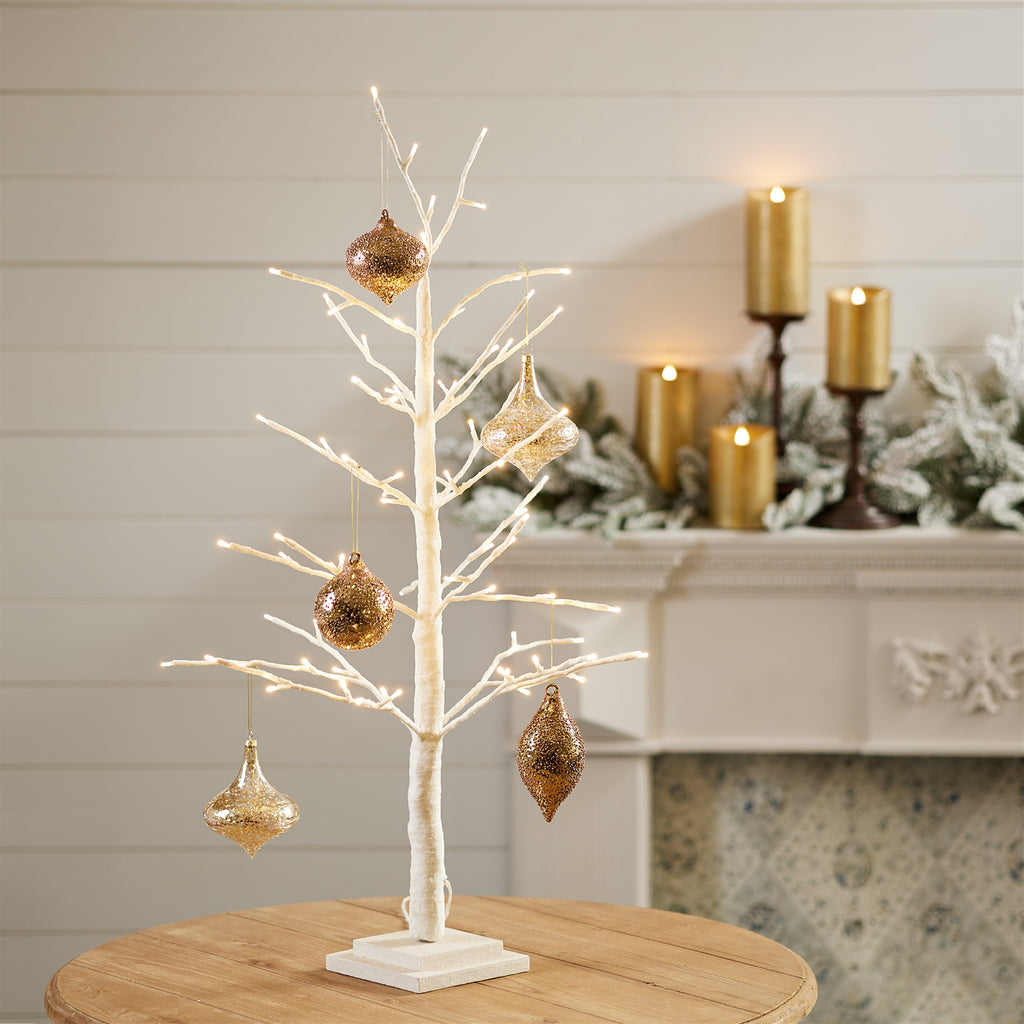 Melrose Paper 78 Led Lights Twig Christmas Tree, 36-Inch Height, White, Holiday Season Decoration
