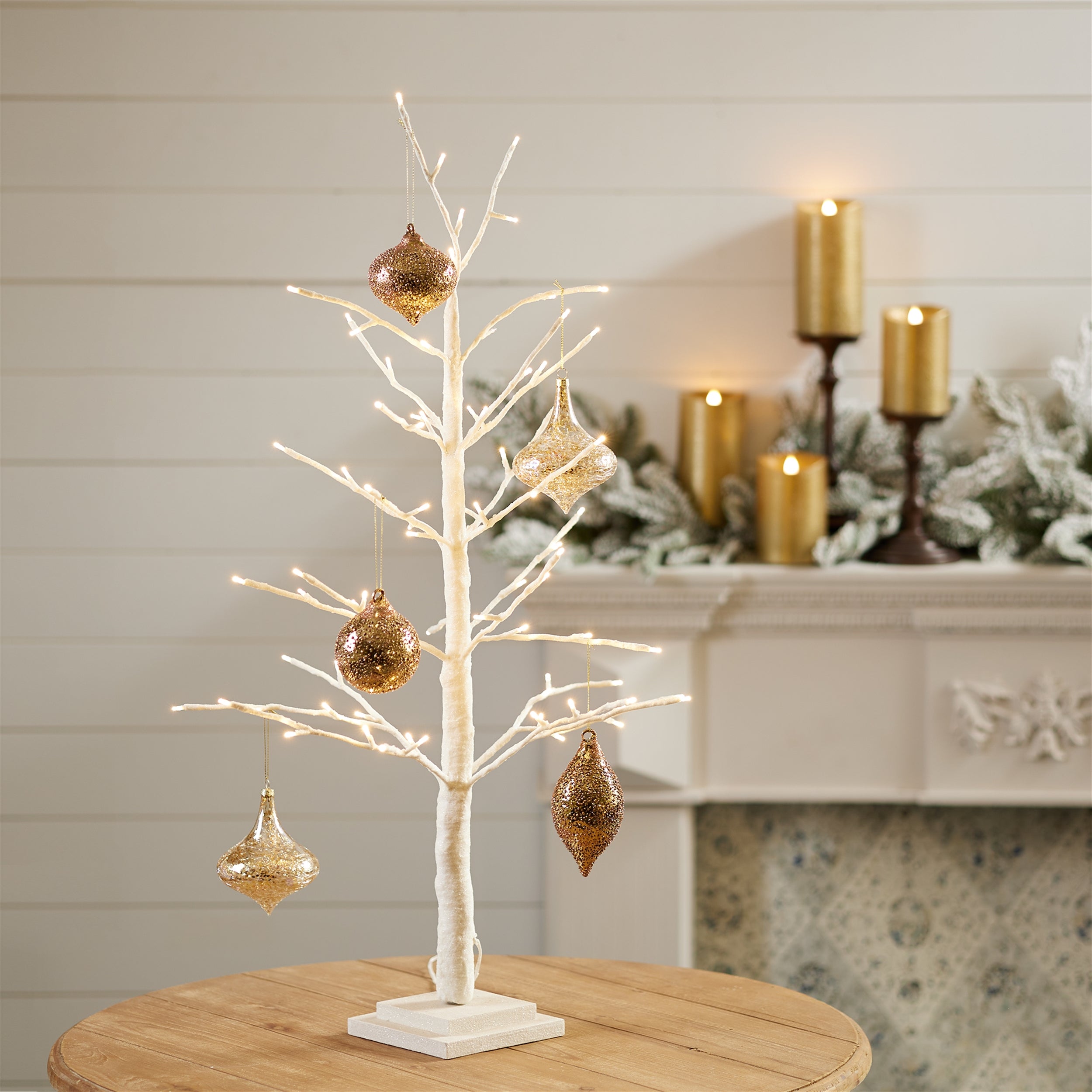 Melrose Paper 78 Led Lights Twig Christmas Tree, 36-Inch Height, White, Holiday Season Decoration