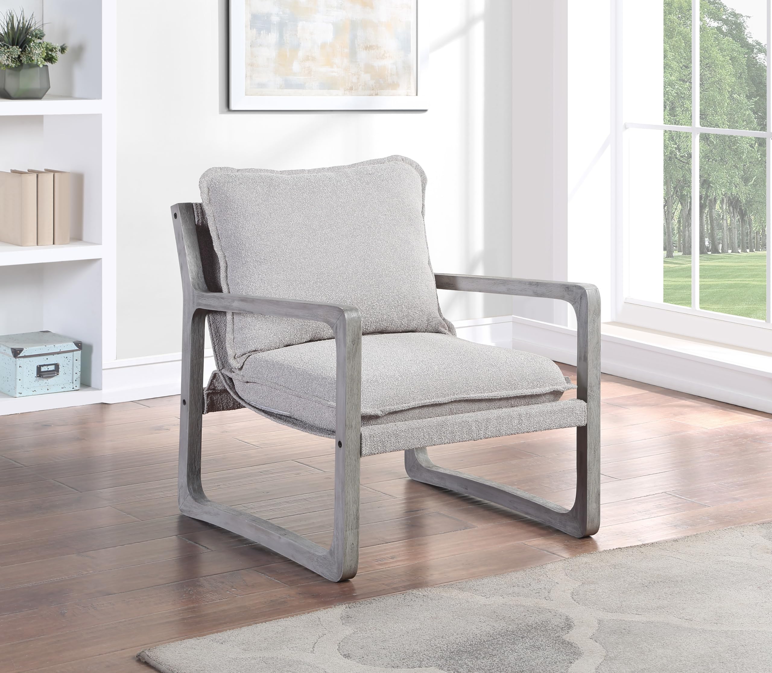 Steve Silver Company Kai Accent Chair, Gray, Rustic, Solid Asian And Birch Hardwoods, Set Of 2 Chairs