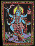 Gangesindia Goddess Kali Mata - Sequin Decorated Cloth Print Wall Decor