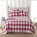 Levtex Home - Camden Quilt Set -Full/Queen Quilt + Two Standard Pillow Shams - Buffalo Check In Red And Cream - Quilt Size (88 X