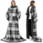 Pavilia Sherpa Wearable Blanket With Sleeves For Adults Women Men, Soft Warm Full Body Wrap Fleece Throw, Pocket, Cozy Pullover