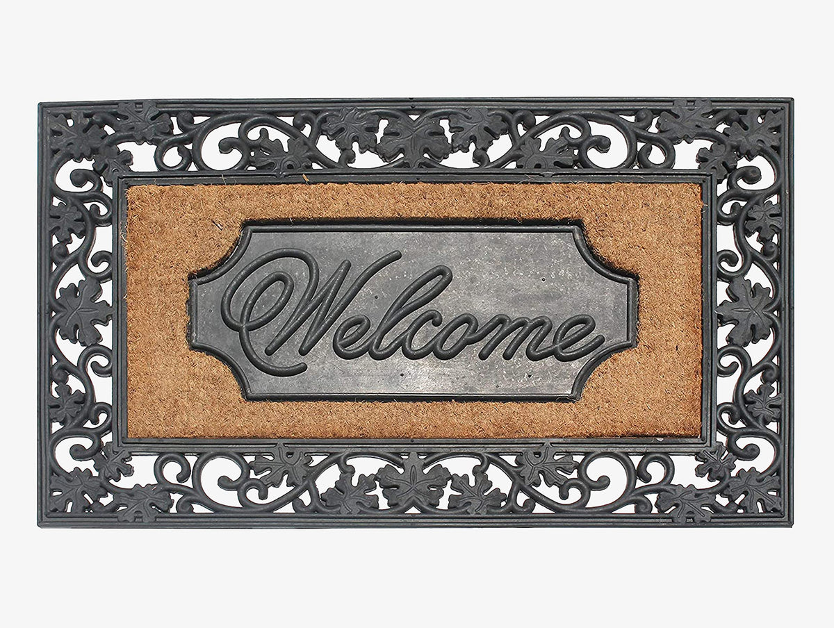 A1Hc Natural Coir And Rubber Door Mat, 23X38 Thick Durable Welcome Doormats For Indoor Outdoor Entrance, Heavy Duty, Thin Profil
