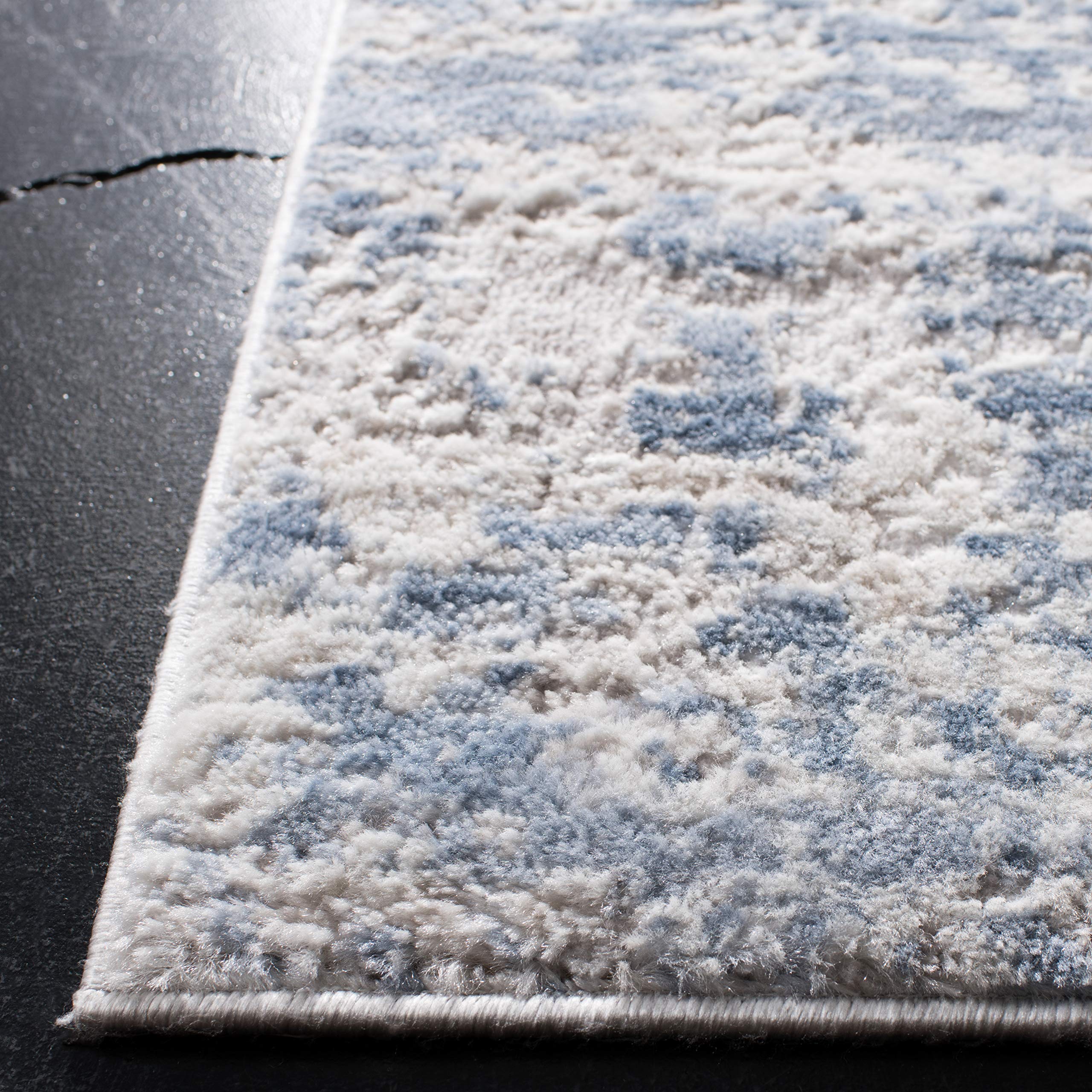 Safavieh Amelia Collection Area Rug - 9' Square, Grey & Blue, Modern Abstract Design, Non-Shedding & Easy Care, Ideal For High T