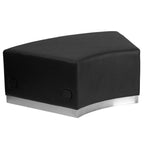 Flash Furniture Hercules Alon Series Black Leathersoft Convex Chair Without Back With Brushed Stainless Steel Base