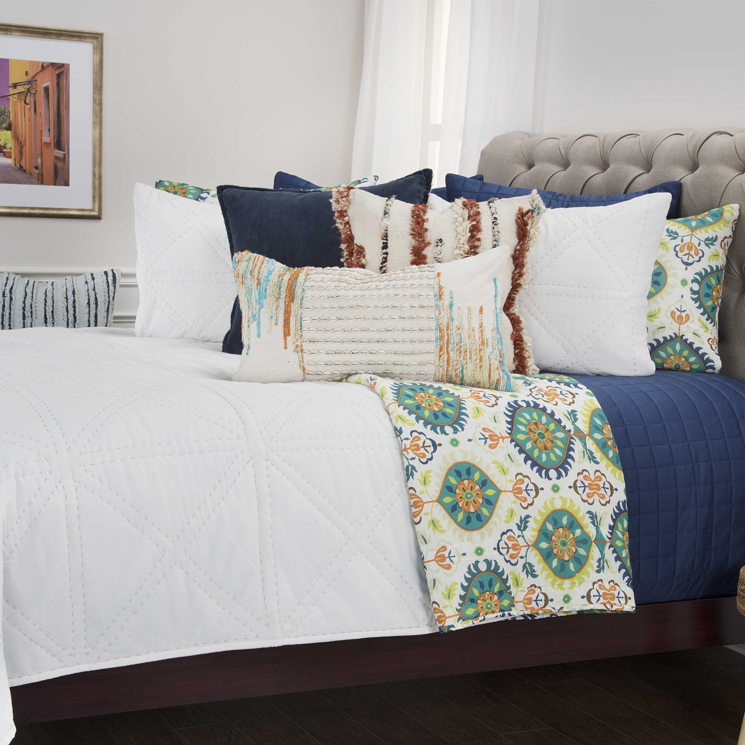 Rizzy Home | Bq4834 | 106&quot;X92&quot; White/Neutral/Solid Quilt