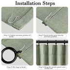 Joywell Linen Pinch Pleated Curtains 84 Inches Long,Back Tab Window Drapes With Hooks Lightweight For Bedroom Living Room Patio Sliding Glass Door Privacy,W50 X L84,Sage Green,2 Panels Set