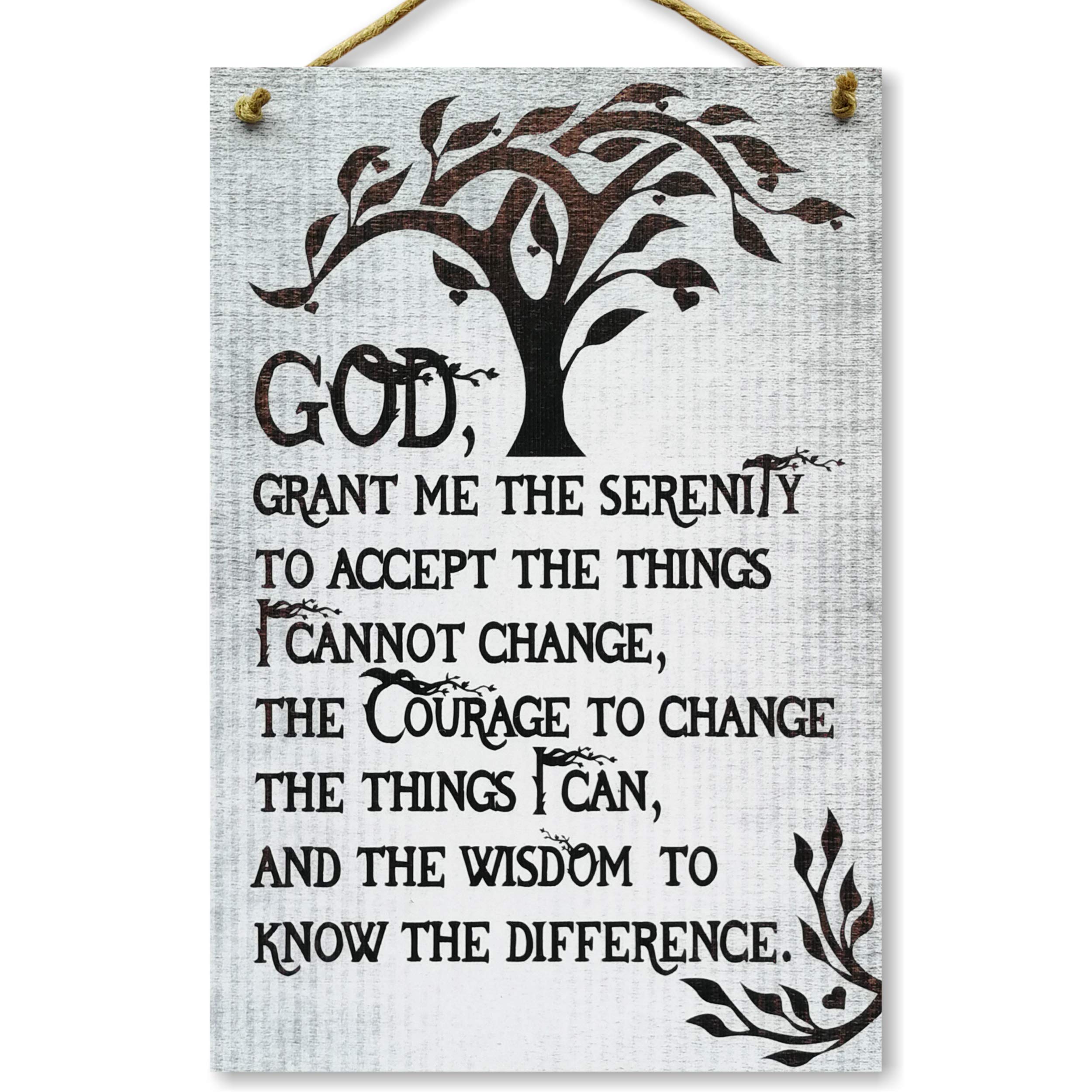 CARISPIBET God grant me serenity, courage, wisdom  religious home decor signs, faith and belief, wall ornament, signs 8 x 12