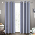 AIRWILL, Cotton Candy Stripe Blue Designed Striped Pattern Long Door  4x9ft Curtains  (Pack of 2 pcs)  Blue