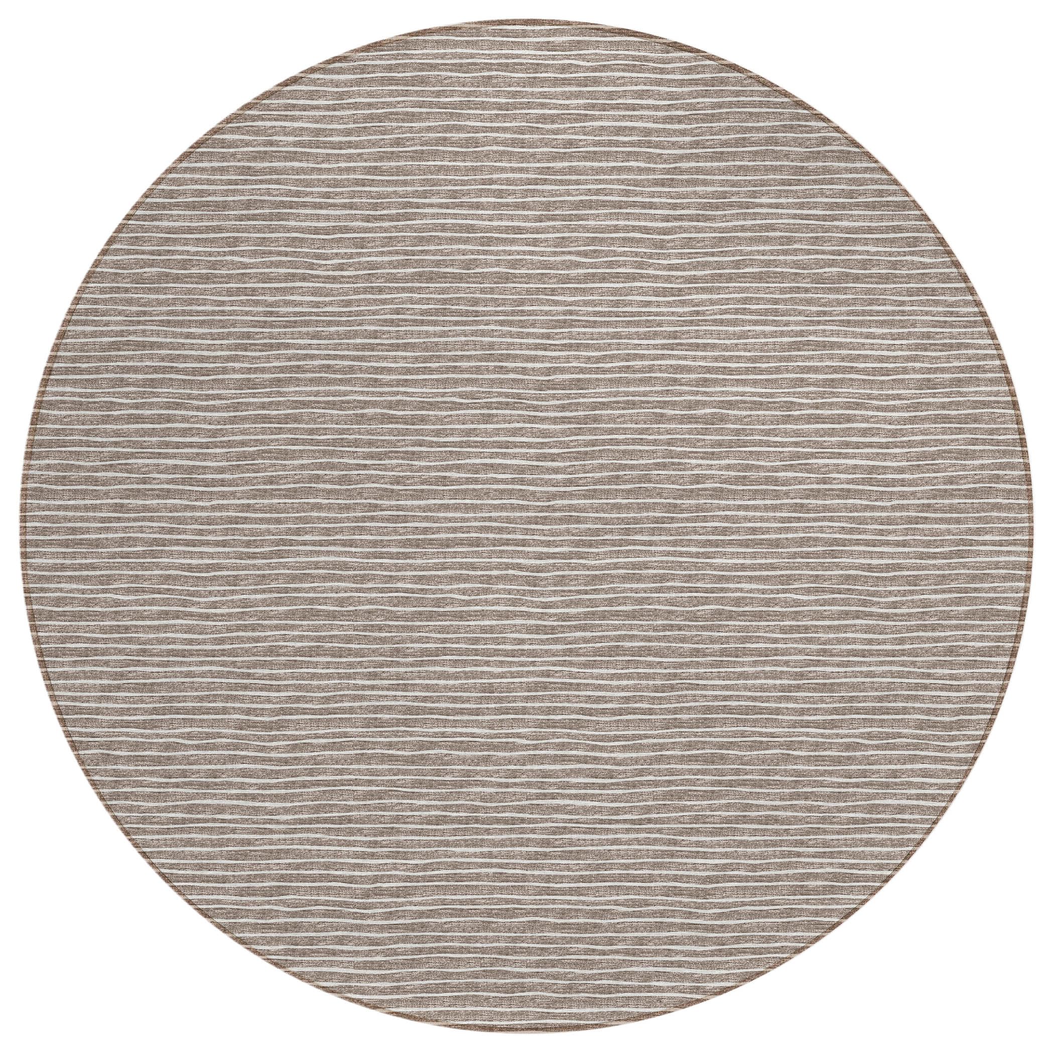 Dalyn Rugs Laidley LA1 Brown 4 x 4 Indoor Outdoor Round Rug, Easy Clean, Machine Washable, Non Shedding, Bedroom, Living Room,