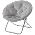 Urban Lifestyle Micromink Foldable Saucer Chair, Grey