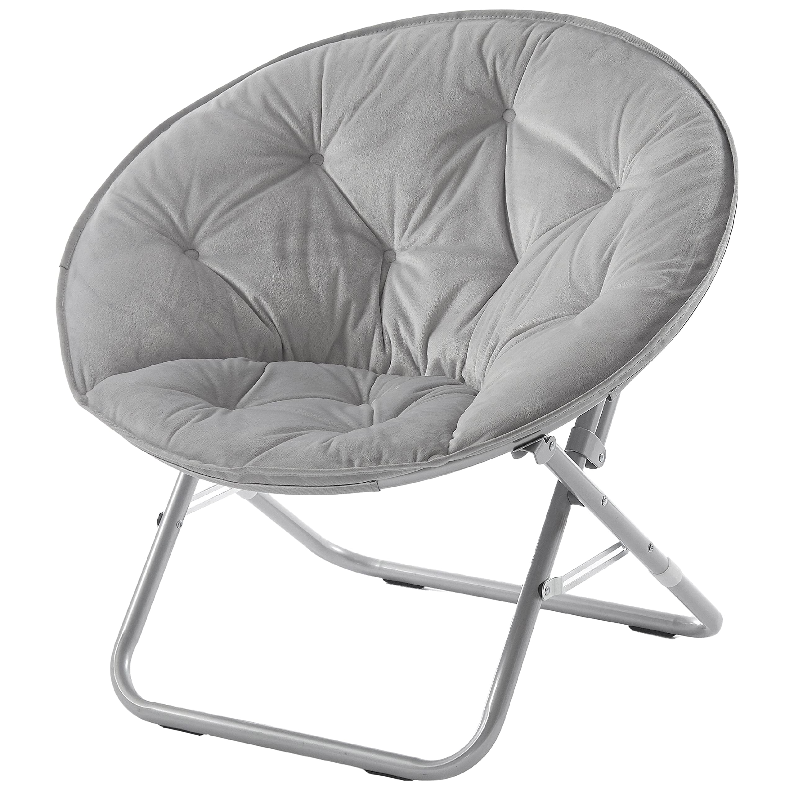Urban Lifestyle Micromink Foldable Saucer Chair, Grey