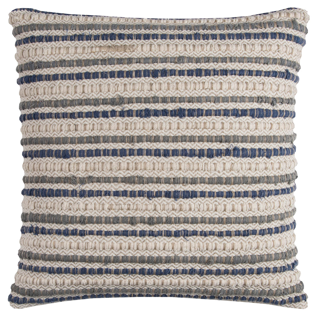 Rizzy Home | T11561 | 20"x20" Blue/White/Gray Decorative Pillow | Down Fill