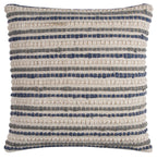 Rizzy Home | T11561 | 20"x20" Blue/White/Gray Decorative Pillow | Down Fill