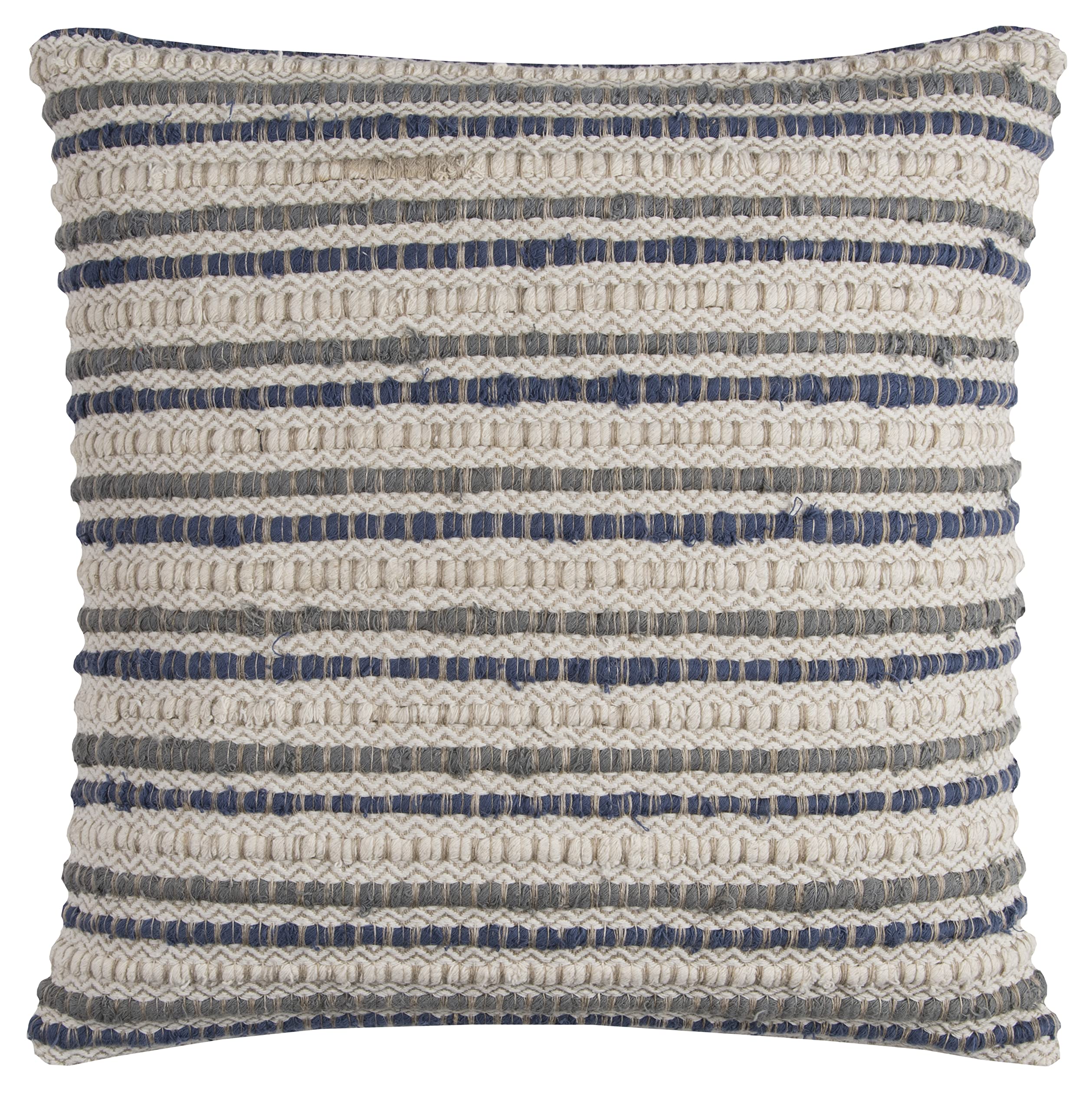 Rizzy Home | T11561 | 20"x20" Blue/White/Gray Decorative Pillow | Down Fill