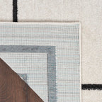Nourison Essentials Indoor/Outdoor Ivory/Black 2'2'' X 7'6 Area -Rug, Easy -Cleaning, Non Shedding, Bed Room, Living Room, Dinin