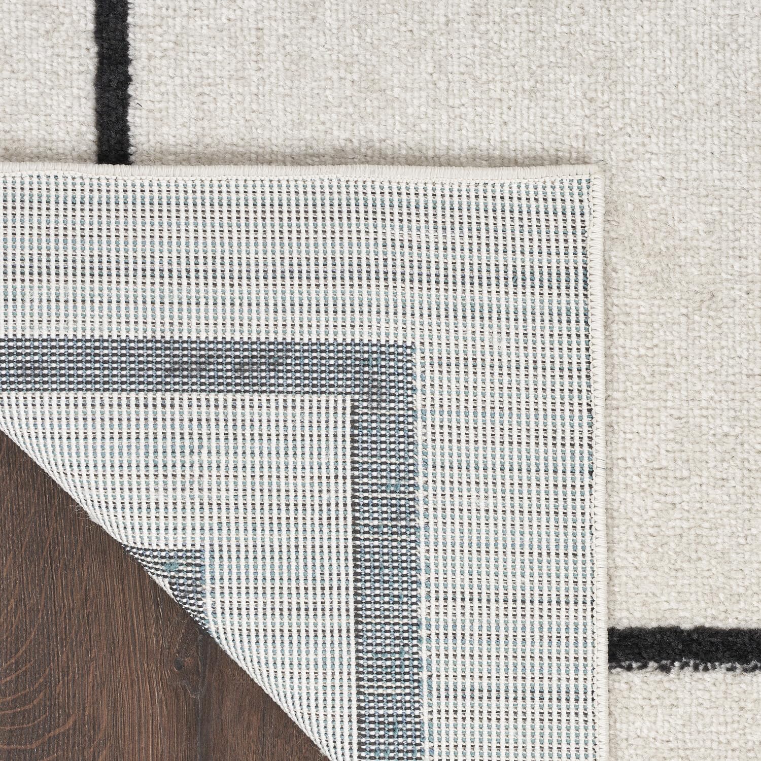Nourison Essentials Indoor/Outdoor Ivory/Black 2'2'' X 7'6 Area -Rug, Easy -Cleaning, Non Shedding, Bed Room, Living Room, Dinin