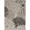 Nourison Aloha Indoor/Outdoor Floral Silver Grey 2'3' X 10' Area Rug, (10' Runner)