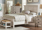 Coaster Home Furnishings Franco Farmhouse Wood Eastern King Size Panel Bed Frame 57-inch Headboard Distressed White 205331KE