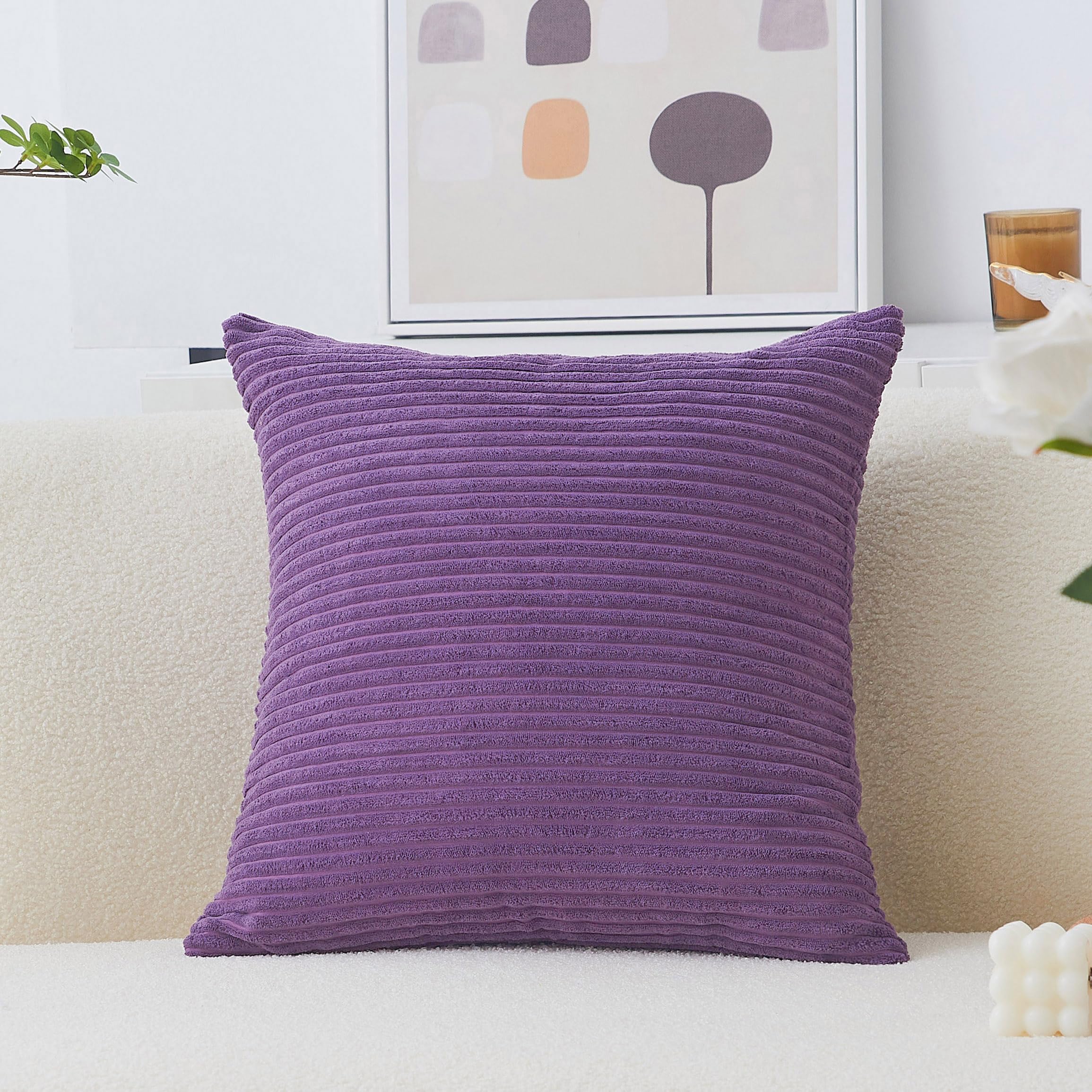 Home Brilliant 20X20 Throw Pillow Cover Soft Accent Pillow Cover Striped Plush Velvet Corduroy Cushion Case For Hanging Chair Pa