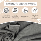 Maura Grey Extra Large Turkish Cotton Luxury Bath Towels Set Of 4. Ultra-Soft, Thick & Plush Towels For Bathroom - Space Gray
