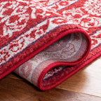 Safavieh Brentwood Collection Accent Rug - 2' X 4', Red & Ivory, Medallion Distressed Design, Non-Shedding & Easy Care, Ideal Fo