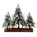 VGIA 4pcs Mini Christmas Trees Separate Spray Snow Christmas Trees with Wooden Bases