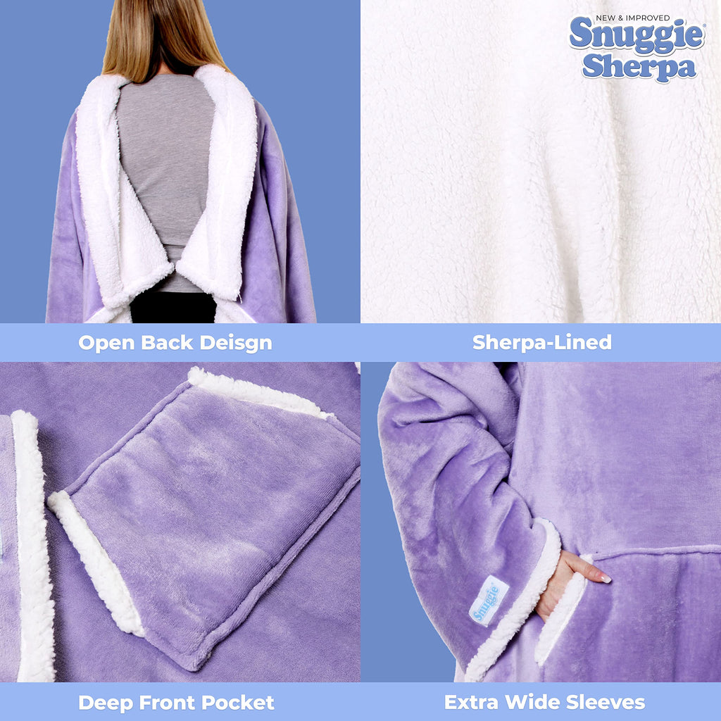 Snuggie Sherpa - The Original As Seen On Tv Wearable Blanket That Has Sleeves - Cozy, Warm And Soft Oversized Functional Blanket