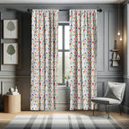 Ambesonne Watercolor Curtains, Floral Patterned Illustration Leaves And Wildflowers Abstract Botanical, Window Treatments 2 Pane