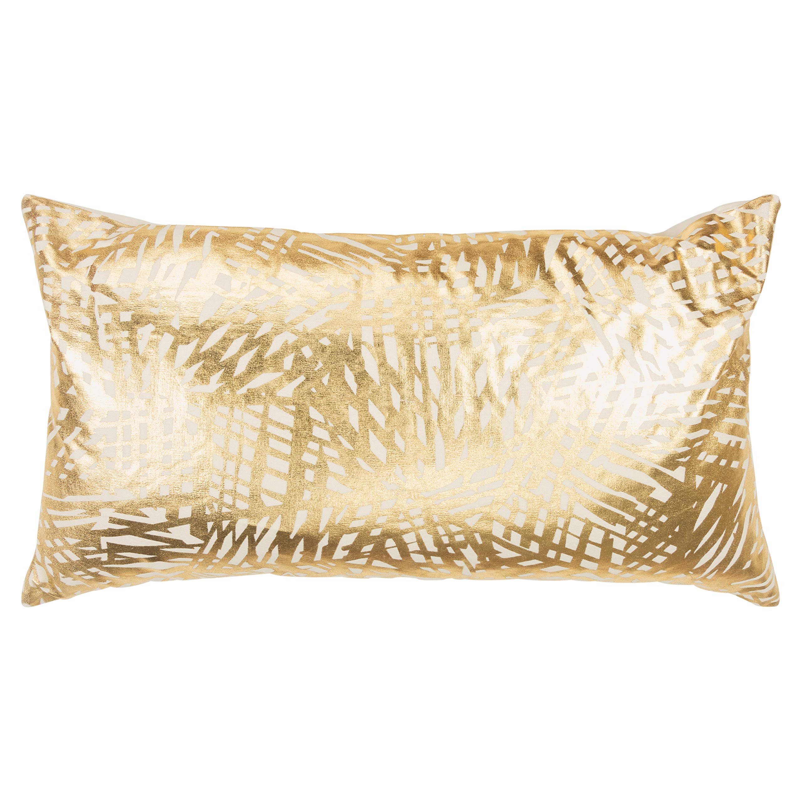 Rizzy Home 14" x 26" Down Filled Pillow with Cotton Cover in Gold