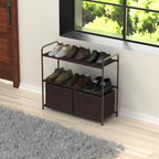 Simple Houseware 3-Tier Closet Storage With 2 Drawers, Brown