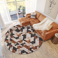 Addison Rugs Laredo Alr39 Multi Washable 8' X 8' Indoor Outdoor Round Rug, Easy Clean, Machine Washable, Non Shedding, Bedroom, Entry, Living Room, Dining Room, Kitchen, Patio Rug