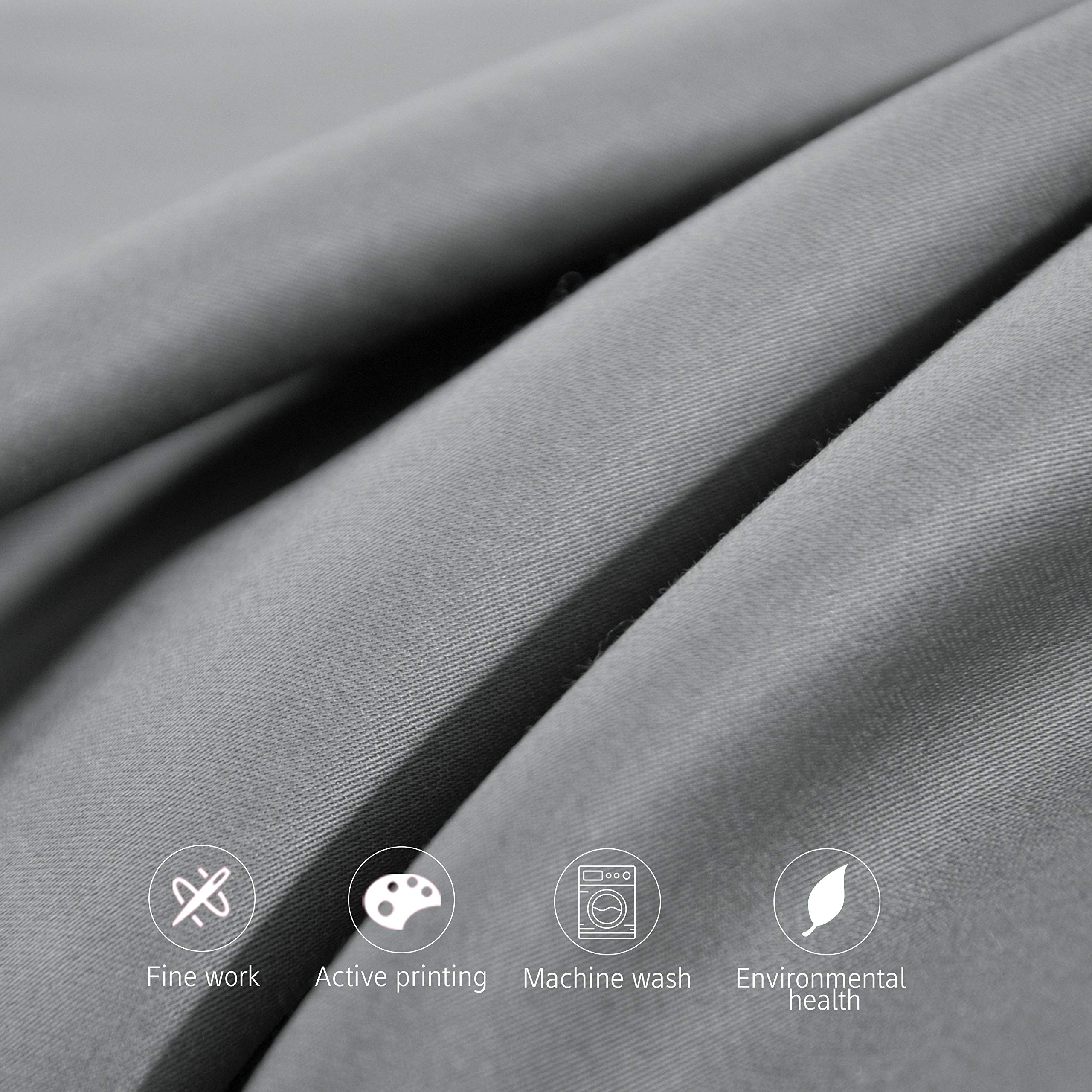 Ntbay 500 Thread Count 100% Egyptian Cotton King Pillowcases, Super Soft And Breathable Envelope Closure Pillow Cases, 20X36 Inches, Dark Grey