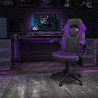 Flash Furniture X10 Gaming Chair Racing Office Ergonomic Computer PC Adjustable Swivel Chair with Flip-up Arms, Purple/Black LeatherSoft