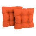 Blazing Needles Indoor/Outdoor Square Tufted Chair Cushion, 19 x 19, Tangerine Dream 2 Count