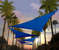 Amgo 18' X 18' X 18' Blue Triangle Sun Shade Sail Upf50+ Canopy Awning Agslt, 95% Uv Blockage, Water & Air Permeable, 200Gsm Hea