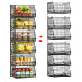 Jakyitvi 6 Pack Stackable Wire Baskets for Pantry,6 Pank Metal Pantry Organizer Storage Bins for Kitchen Snack, Fruit, Potato, O