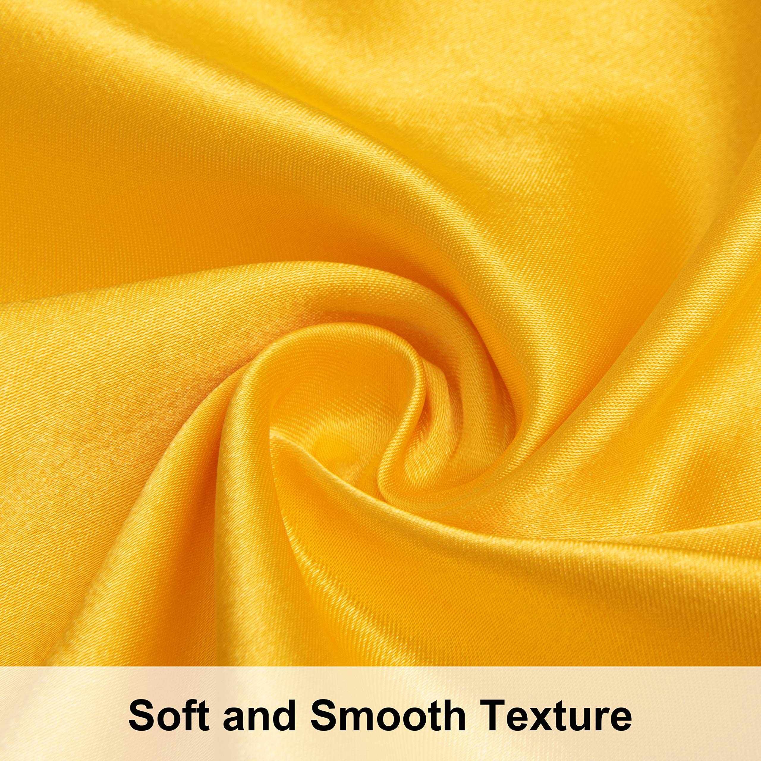 Ntbay Satin Body Pillowcase For Hair And Skin, Luxurious And Silky Pillow Case With Envelope Closure, 20X54 Inches, Yellow