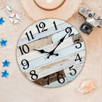 Kecyet Wall Clock - 16 Inch Large Silent Non-Ticking Wall Clocks Battery Operated Coastal Country Style Decorative For Living Ro