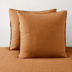 ATLINIA Linen Pillow Cases Euro Sham - 26 x 26 Inch Bed Pillow Protector Cover Set of 2 Bedding Cooling Neutral Pillowcase Shams